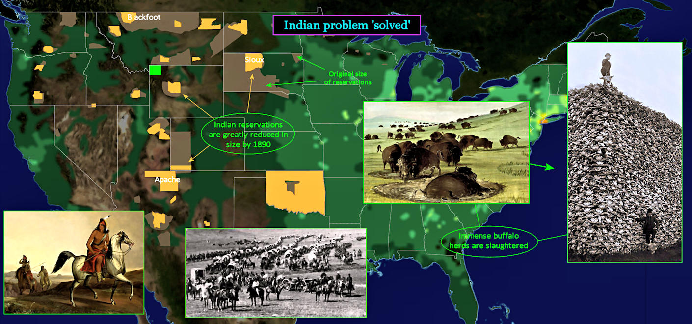 Indian reservations, 1890 map